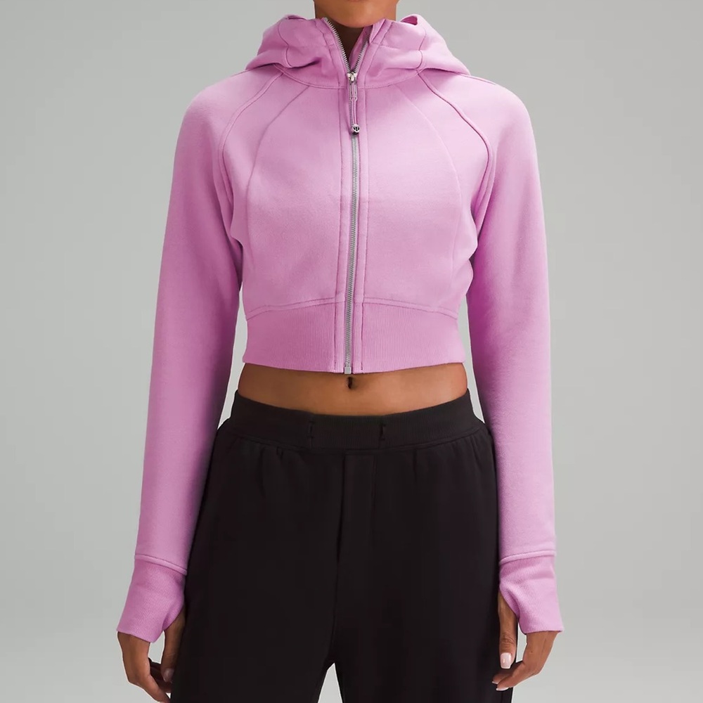 Lululemon Scuba Full-Zip Cropped Hoodie - Dahlia Mauve